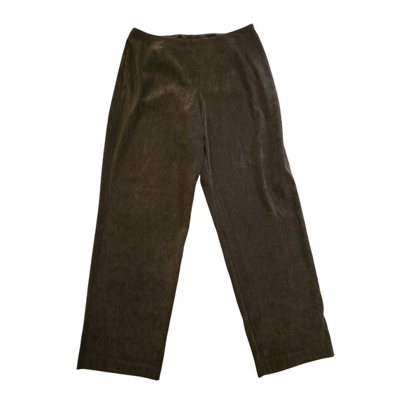 Sag Harbor Pants - Sag Harbor Petite Olive Faux Suede‎ Straight Leg Pants F32236 Size 12P